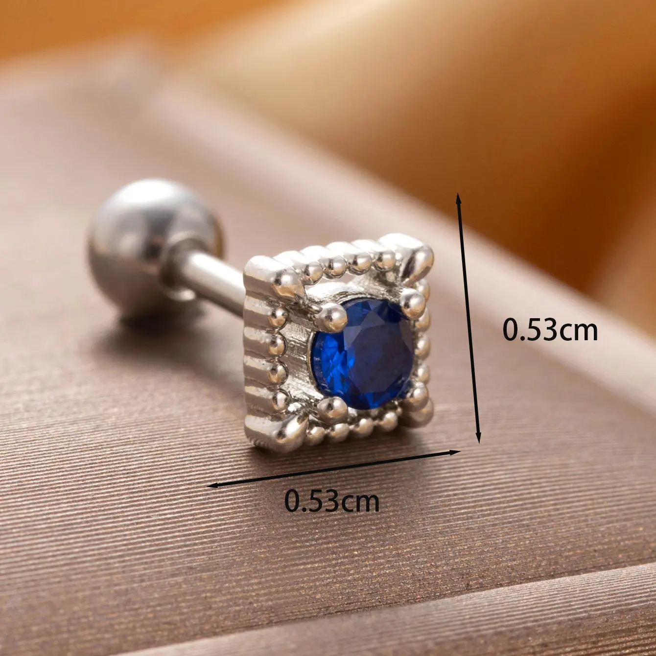 1 Piece Simple Series Classic Geometric Titanium Steel  Gold Color Zircon Women's Stud Earrings h5 